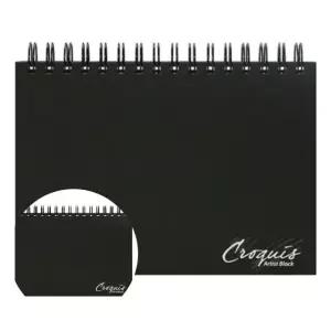 하드커버 A4 스케치북 105g 80매 전문가용 미술 블랙 색상 (WFKKLR7)