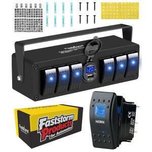 보트 해상 자동차 트럭 6 DC LED 로커 12V 있는 24V USB FASTSTORM 바 방수 SPST ON/OFF 스위치 PD3.0 UTV용 포트가 패널 갱 및 QC3.0 라이트 RV 박스