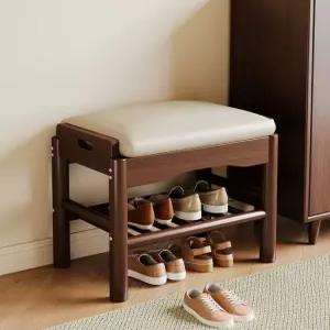 원목 신발장의자 수납 현관벤치 슬림 호두 아파트 의자 수납형