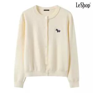 라운드 홀스 패치 버튼업 니트 가디건 (DQ1CK003A)