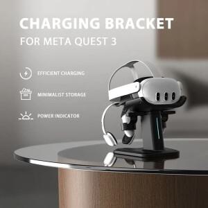 Meta Quest 3 헤드셋 컨트롤러 디스플레이 마운트 스테이션용 RGB VR 충전 도크 스탠드용