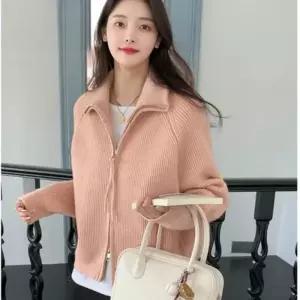 [라일리여성의류] Rly 집업 하늘색 니트 지퍼 핑크 블랙 가디건 퍼플