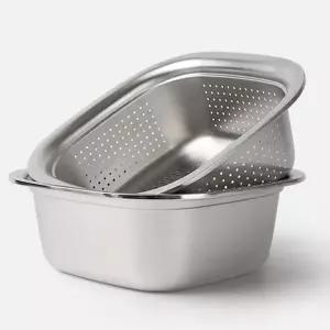 스테인리스 믹싱 볼 다용도 베이킹 샐러드 스텐 믹싱 볼 세트 주방용 대용량 과일 음식물 타원형 채반