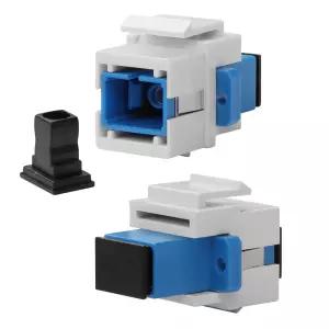 QianRENON SC 파이버 키스톤 패널 모듈 어댑터 옵틱 암수 잭 커플러 벽판 소켓 커넥터 패치 벽판용 흰색