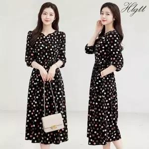 [헬리꽁땡] 엘르아 도트 롱 원피스