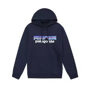 파타고니아 P-6 로고 업라이절 플리스 남성 여성 공용 후드 티셔츠 후디 네이비 39622-NENA
