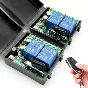 DC 6-30V AC 85-250V RF 무선 리모컨 스위치 2채널 433M 호환Hz 릴레이 수신기 차고 문 모터 커튼 커튼 조