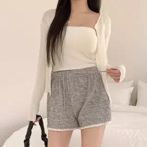 여자 고무줄 쇼츠 조직 스웨터 골지 쁘띠 반바지