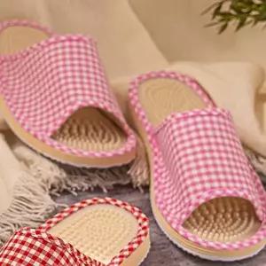 [엄지척]체크 지압 거실화 260mm 발지압슬리퍼 거실지압슬리퍼