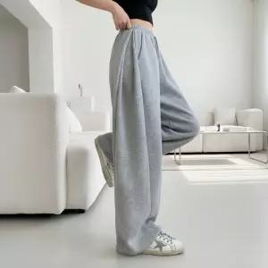 [제니유]여성용 데일리 사이드 핀턱 절개 와이드 숏 롱 트레이닝 밴딩 팬츠