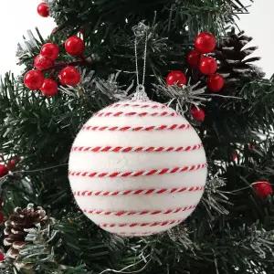 패브릭 장식볼 가로꽈배기 2개 10cm 천 볼성탄절장식 트리꾸미기 소품 크리스마스 오너먼트 파티용품