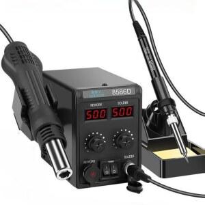 납땜 용접 열풍기 스테이션 히팅건 인두기 핫건 858D 2in1 PCB 히팅기