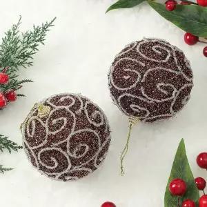 Jdt 장식볼 2p 10cm 화이트윈드트리악세사리 액세서리 소품 트리볼 크리스마스