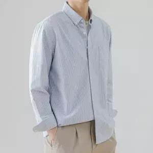 [모로엠]카라 남방 셔츠 스트라이프 긴팔 데일리룩 남친룩 DMG SHA Q4298709_P392494916