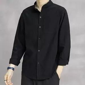 고품질 남방 카라셔츠 린넨 남성 얇은 여름 1P 긴팔 차이나 남자린넨셔츠 여름셔츠 얇은셔츠 WFHVV5F