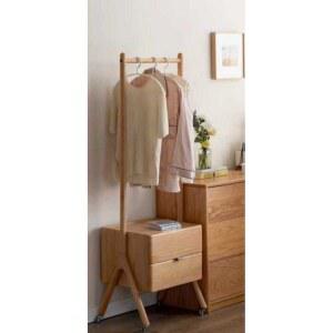 옷걸이 행거 원목 공간 접이식 원색 나무 사이드 스탠드 정장 모던 수납함 고무목재 원목색 수트