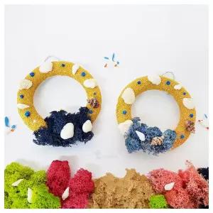 수업교구- 여름 스칸디아모스 조개 리스 만들기 5인용 실습교구