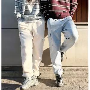 남녀공용 로우 카고 기모 조거 팬츠 4color 빅사이즈 FREE2XL 겨울 트레이닝 팬츠
