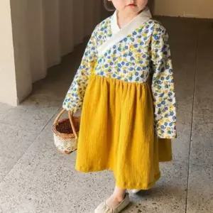 유아 어린이 여아 귀여운 꽃무늬 한복 원피스 치마