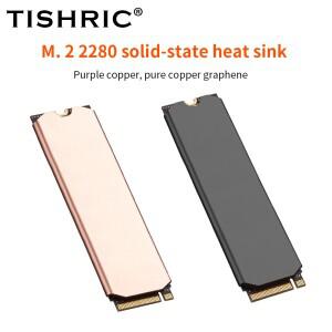TISHRIC 퍼플 구리 그래핀 SSD M2 라디에이터 열 패드 포함 NVMe NGFF PCIe SATA 하드 디스크 2280 방열판