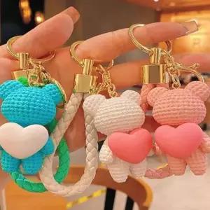 인형 하트품은 고양이키링 자동차키링 가방키링 가방걸이 가죽키링 토끼키링