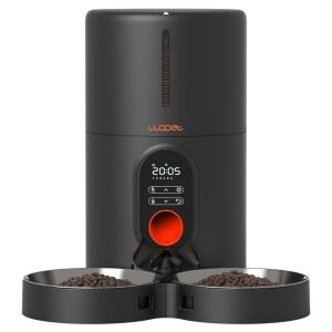 고양이 스틸 그릇이 이중 시간 가능한 스테인리스 디스펜서 자동 프로그래밍 장치 모이통 있는 2마리 5개 지정 강아지용 급식기 제어 공급 식사 사료 고양이와 전원 반려동물