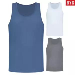 BYC 남성 여름 속옷 쿨 냉강 통풍 인견 남자 민소매 런닝 3매입세트 T04