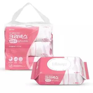 크리넥스 수앤수 실키 소프트 대용량 물티슈 70매