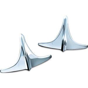 쿠랴킨 7217 모터사이클 액세서리: 2009-19 할리데이비슨 트라이크 모터사이클, 크롬, 1켤레, 블랙의 최첨단 리어 펜더 액센트