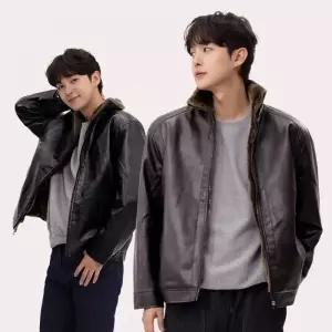 하이넥 가죽자켓 무스탕 융털 레더 양가죽무스탕 라이