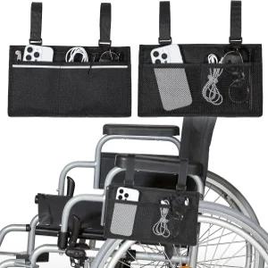 워커 롤레이터 모빌리티 스쿠터 휠체어 액세서리용 블랙 팔걸이 보관 파우치 사이드백 사이드 포켓 워킹
