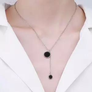 실버925목걸이 실버925 순은목걸이하모니블랙문N321