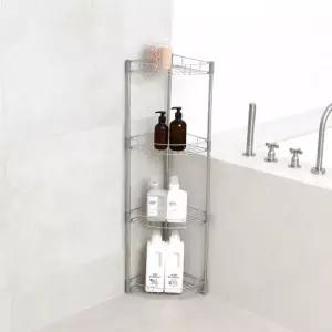 스텐팩토리 스텐 화장실 욕실 코너 선반 4단