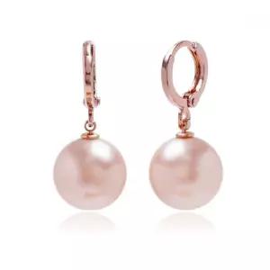 es4081 12mm 피치 진주 오스트리아 정품 오스트리아 크리스탈 제작 로즈골드 원터치 귀걸이