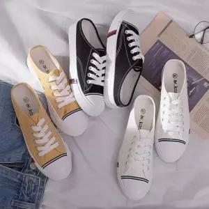 여성 2선 데일리 스니커즈 슬립온 뮬 블로퍼 캔버스화 WCBDA80