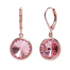 es4067 10mm 라이트로즈 오스트리아 크리스탈 제작 로즈골드 레버백 원터치 귀걸이