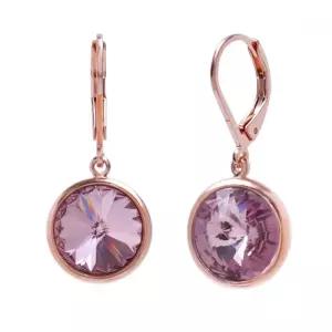 es4067 10mm 라이트아메시스트 오스트리아 크리스탈 제작 로즈골드 레버백 원터치 귀걸이