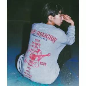 TRUERELIGION WORLD TOUR WAFFLE LONG S리 LEEVE_GREY TRA3TSU103GGR 146806