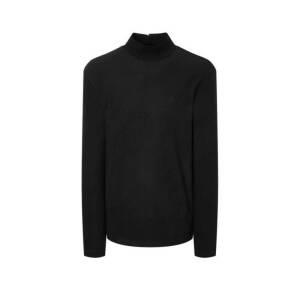 백화점 헤지스 골프 블랙 남성 자카드조직 긴팔 목 폴라 티셔츠 HUTS5D715BK