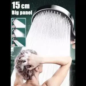 업그레이드 된 15CM 빅 패널 마사지 스파 가압 샤워 헤드 3 모드 스프레이 워터 절약 원 키 스톱 워터 욕실