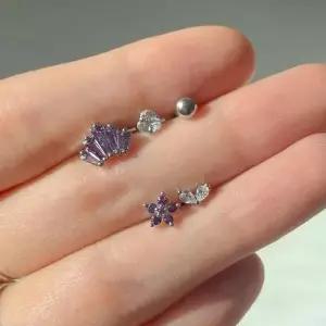 퍼플 귀걸이 세트 써지컬스틸 패션피어싱 5종 WFJFMGE