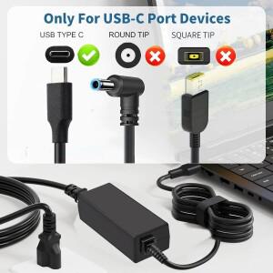 호환 45W USB C HP 에이서 레노버 델 아수스 삼성 구글 노트북 충전기 타입C  크롬북 X360 11 전원 어댑터