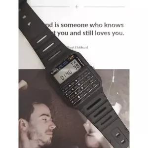 [카시오]계산기시계 데이터뱅크 남자 손목 우레탄밴드 전자시계