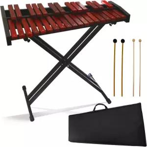 마림바 32개의 키 나무 성인 실로폰 망치와 조절 가능한 스탠드 전문가 초보자와 학생을 위한 (우든) (32)