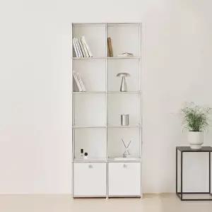 발렌 2X5 미드센츄리 5단 책장 800 C3 2도어)