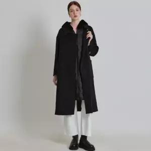 르오트 밍크트리밍 구스다운 베스트 핸드메이드 울코트