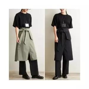 루미나D 카페 주방 트임 허리앞치마 식당 업소 오염방지 반앞치마