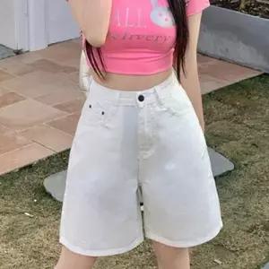 여성 여름 캐주얼 코튼 데님 크롭티 셔츠 코디템 쿨한느낌 하프팬츠 WFJFDLY