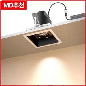 SCON LED 사각 매입형 조명 24W 조절 가능한 다운라이트 5 CCT 2700K-6000K TRIAC 디밍 회전 스포트라이트