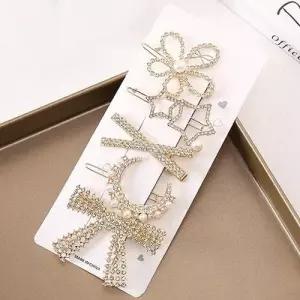 여성 큐빅 진주 옆 머리 장식 헤어 핀 5개 세트 WD2FD0E